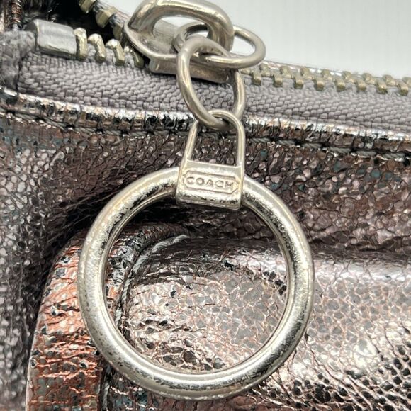 Coach POPPY Crossbody Bag Metallic Gold Silver Leather Vtg 2009 Limited Edition - Picture 9 of 16